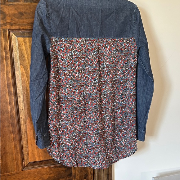 Anthropologie Blue and Floral Blouse - Picture 7 of 10